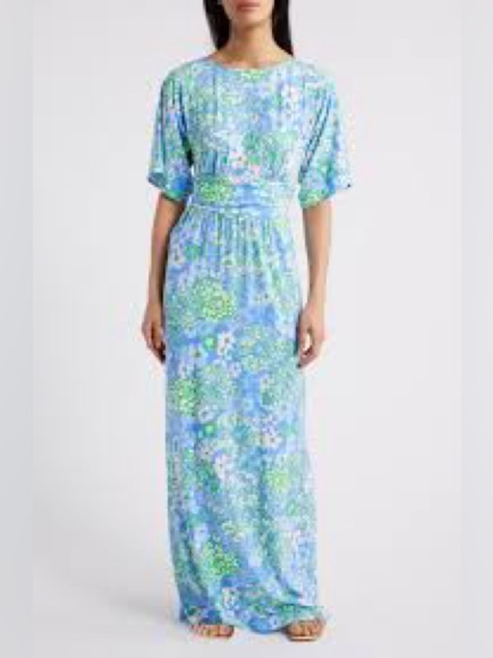 Lilly Pulitzer Parigi Maxi Dress Womens Small Blue Floral NWT Plumes In Bloom - Picture 3 of 10